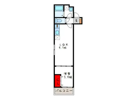 D PORTA HABITATION(1LDK/3階)の間取り写真