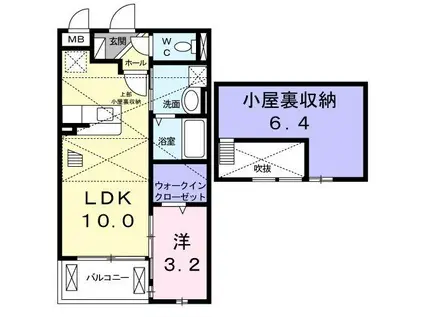 サニーレジデンスII(1LDK/2階)の間取り写真