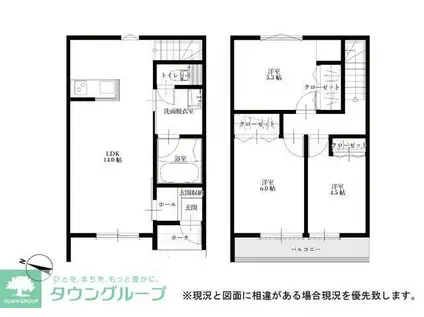 ピュアシャイン上尾(3LDK/1階)の間取り写真