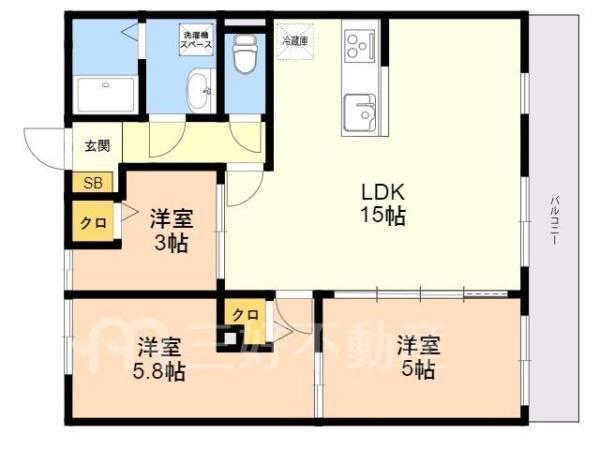プレシャス多々良(3LDK/3階)の間取り写真