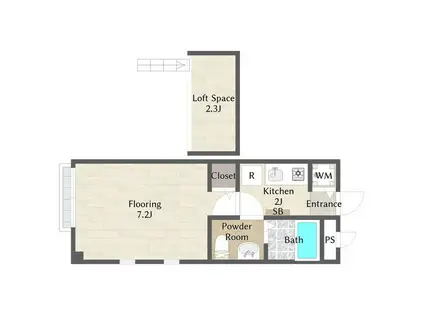 アムハイツ久米川I(1K/2階)の間取り写真