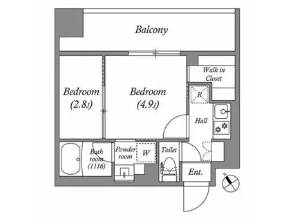 ACP RESIDENCE 西巣鴨(2K/7階)の間取り写真