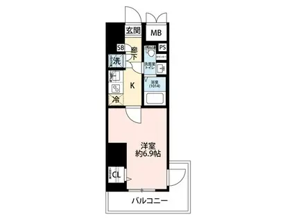 プレール・ドゥーク川崎V(1K/6階)の間取り写真