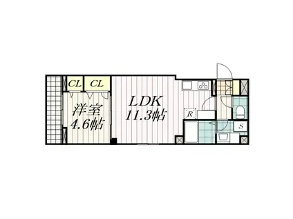 LA・FALICE千葉登戸(1LDK/4階)の間取り写真