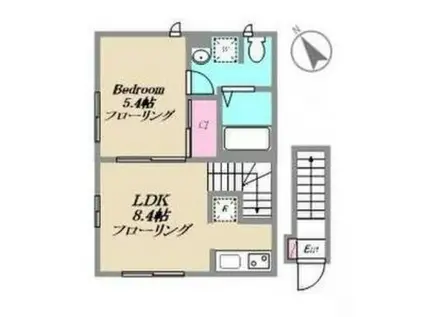 カーサ ビアンカ トキワダイ(1LDK/2階)の間取り写真