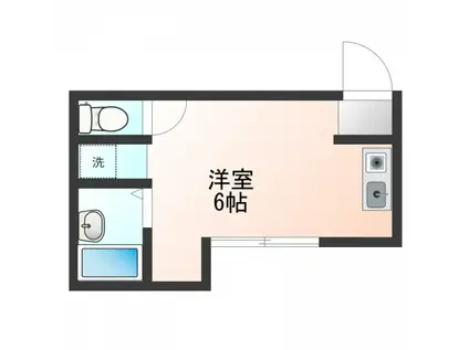 草薙アパート(ワンルーム/2階)の間取り写真