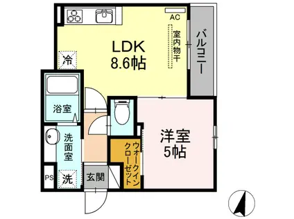 ディールーム塚越(1LDK/3階)の間取り写真