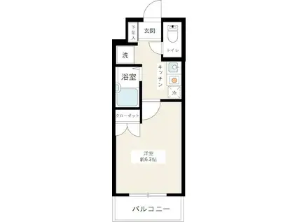 ヴェルト池袋(1K/7階)の間取り写真