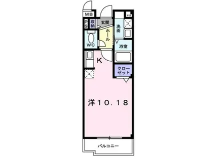 アンジュ(ワンルーム/2階)の間取り写真