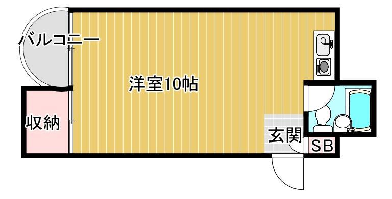 メゾンドール高殿(ワンルーム/4階)の間取り写真