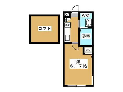 ラ・シャンス橋本第26-2号棟(1K/2階)の間取り写真