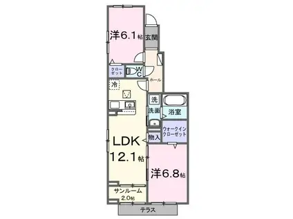 ルーチェ城東(2LDK/1階)の間取り写真