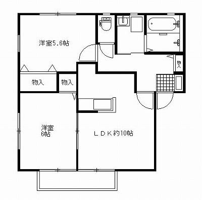 東武小泉線 本中野駅 徒歩12分 2階建 築21年(2LDK/1階)の間取り写真
