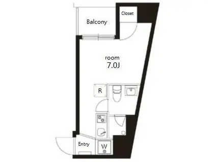 KOKORO(ワンルーム/10階)の間取り写真