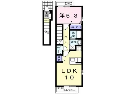 グラツィオーソ(1LDK/2階)の間取り写真