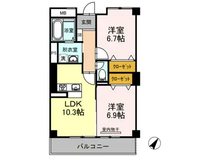 COCOFERME(2LDK/1階)の間取り写真