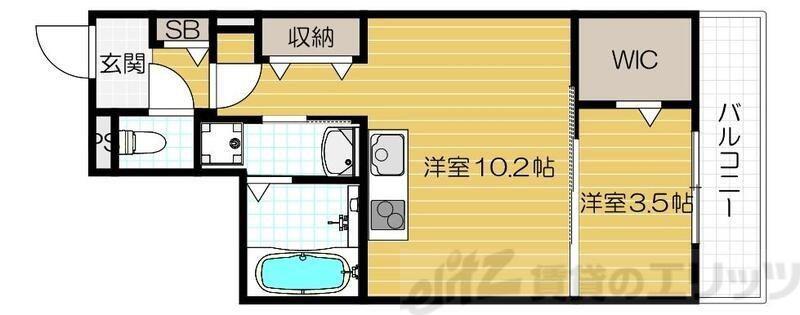CASA BRANCHE(1LDK/1階)の間取り写真