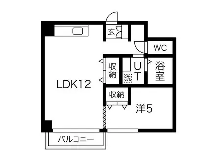 メゾンドール大町(1LDK/2階)の間取り写真