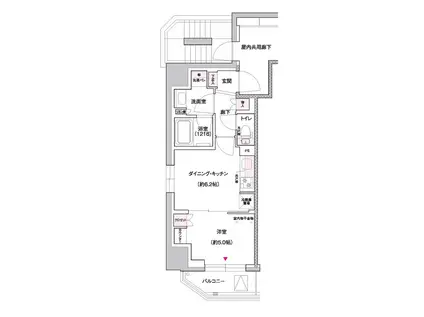 ジェイグランコート上野入谷(1DK/2階)の間取り写真