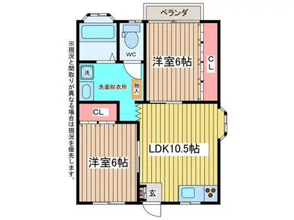 幸コーポ(2LDK/1階)の間取り写真