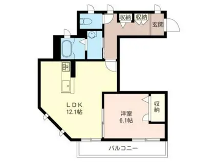 ホシノハウス(1LDK/3階)の間取り写真