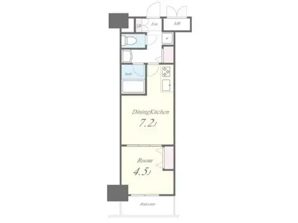 ROOTS SHINJUKU WAKAMATSUCHOルーツシンジュ(1DK/11階)の間取り写真