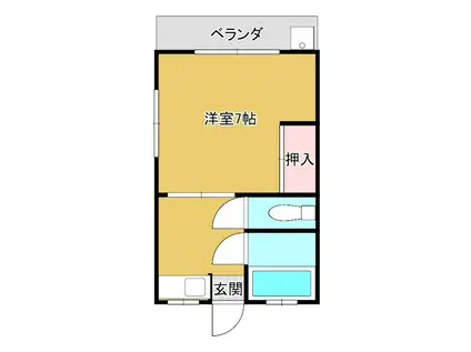 メゾン喜楽(1K/1階)の間取り写真