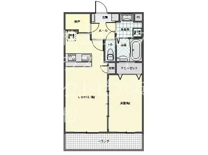 クローバー(1LDK/2階)の間取り写真