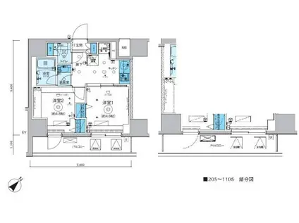 リヴシティ横濱関内弐番館(2K/3階)の間取り写真