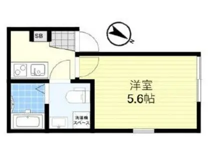 シアターハウス三園(1K/1階)の間取り写真