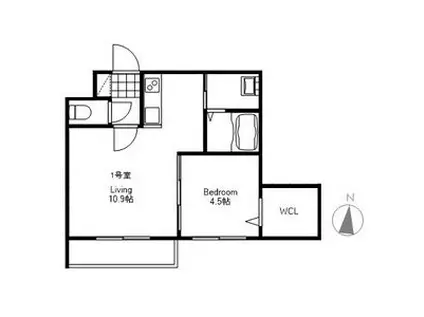プレミール発寒(1LDK/1階)の間取り写真