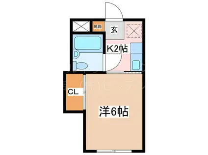 サンリヴァービル(1K/3階)の間取り写真