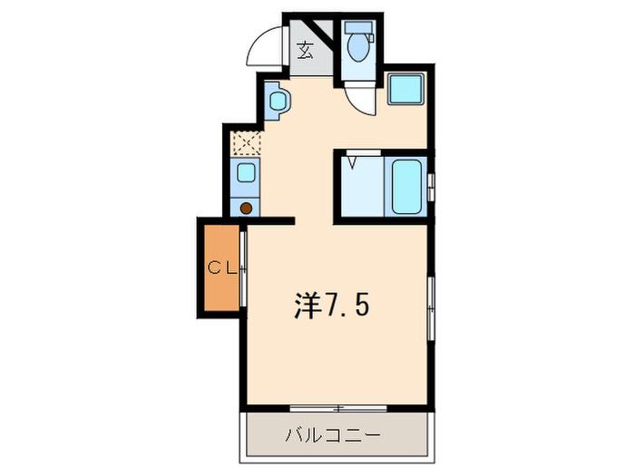 GRAN DUKE金山(ワンルーム/2階)の間取り写真