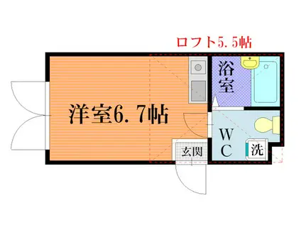 プリマ壱番館(1K/2階)の間取り写真