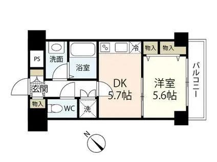 パラッツオハシモトPALAZZOHASHIMOTO 3RD(1DK/9階)の間取り写真