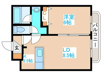ティアラ大谷地(1LDK/4階)の間取り写真
