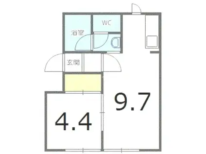 グランディア・HIRO(1LDK/2階)の間取り写真