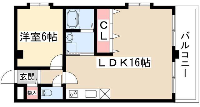 ジュネス青山(2LDK/4階)の間取り写真