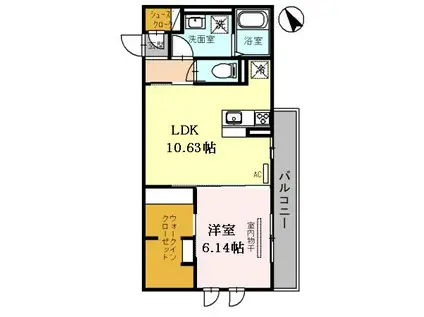 グレースハイムIII(1LDK/2階)の間取り写真