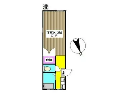 第15サカエビル(ワンルーム/1階)の間取り写真