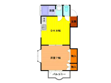 ファイブスター(1DK/2階)の間取り写真