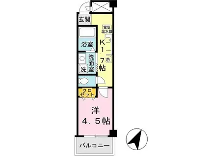 マグノリアパレス(1K/2階)の間取り写真