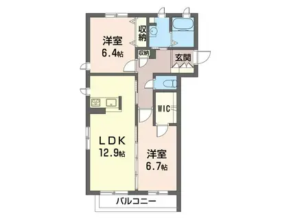 パティオ5番館(2LDK/2階)の間取り写真