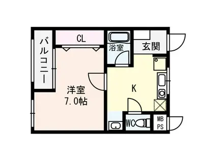 メゾンポルタ(1K/3階)の間取り写真