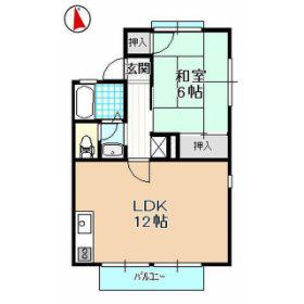リュミエールA・B(1LDK/2階)の間取り写真