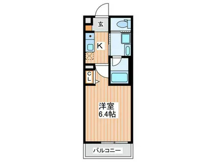 ALEGRIA常称寺(1K/1階)の間取り写真