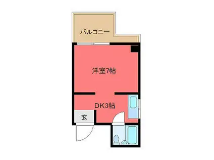 林コーポ(1DK/3階)の間取り写真