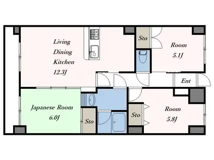 日神パレス上福岡(3LDK/3階)の間取り写真