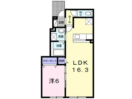 グレイス(1LDK/1階)の間取り写真
