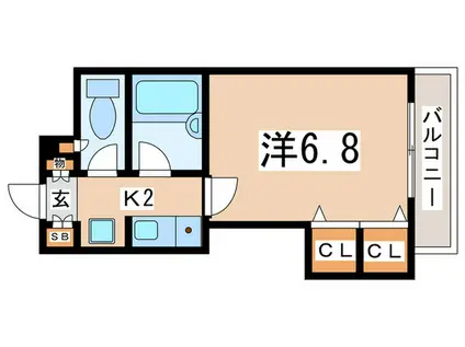 パルコート幸(1K/2階)の間取り写真